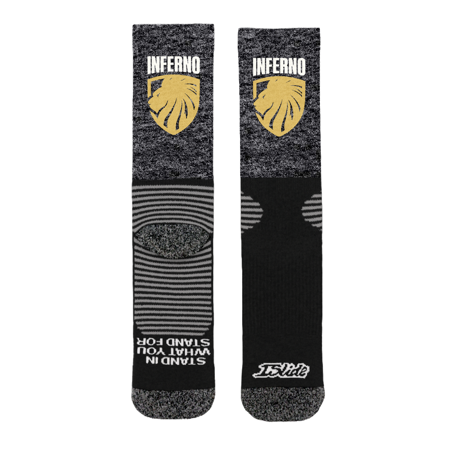 Inferno Black and Gold Athletic Socks