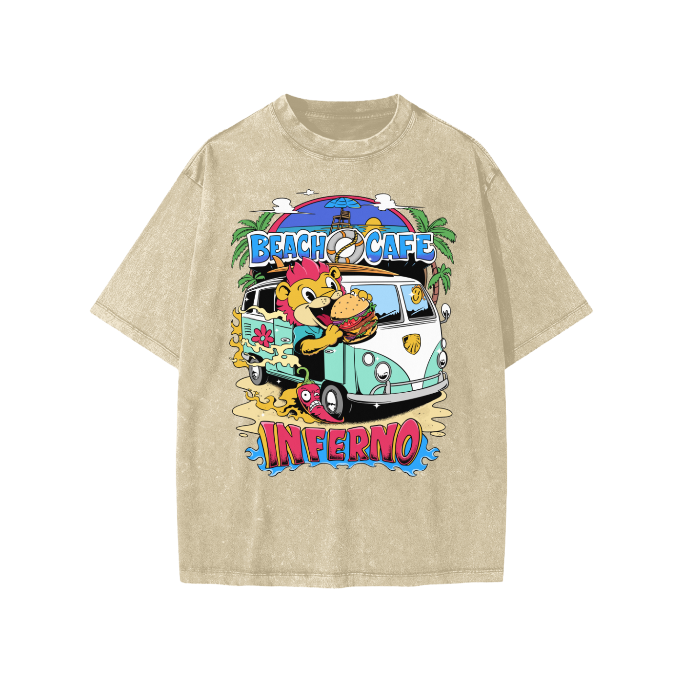 Beach Cafe Snow Washed Kids' T-Shirt