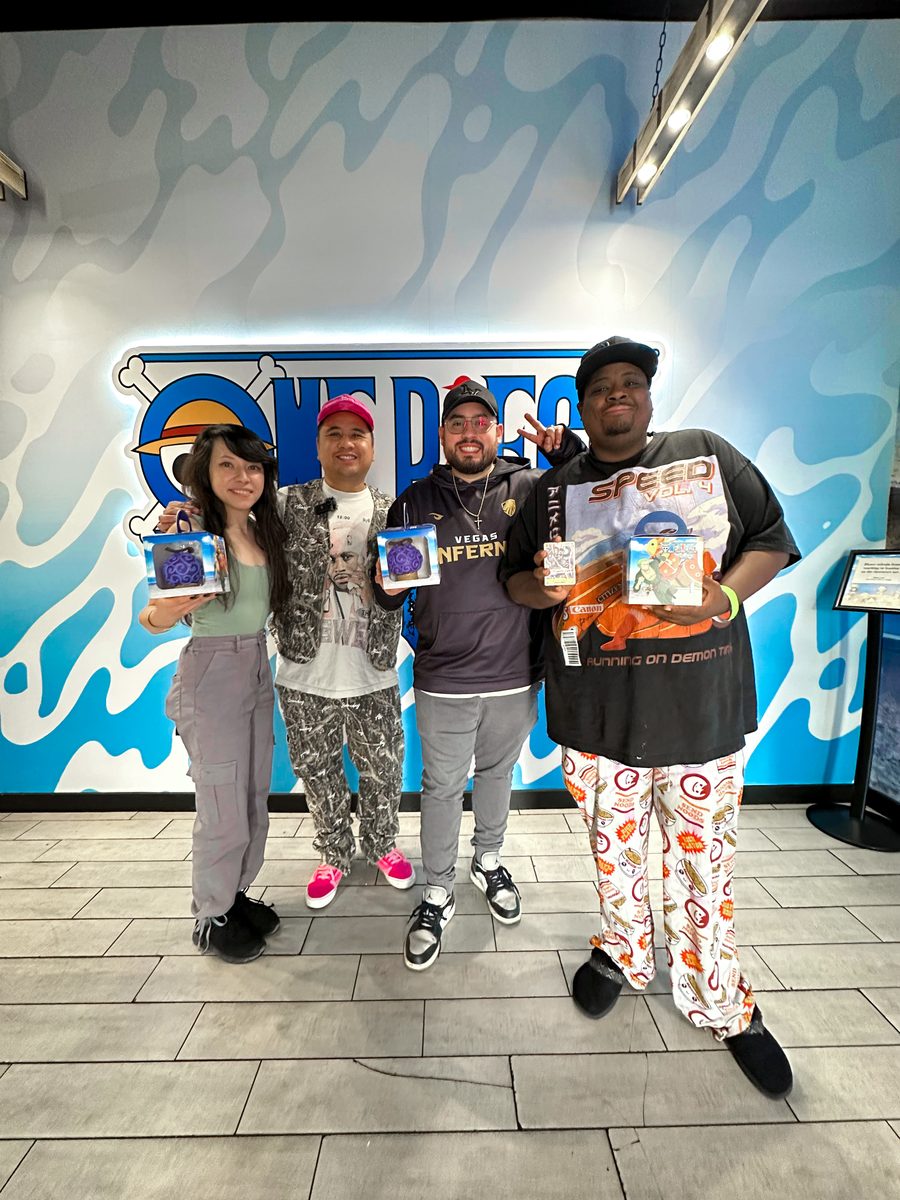 Andy Nguyen with the Vegas Inferno crew at the One Piece Cafe