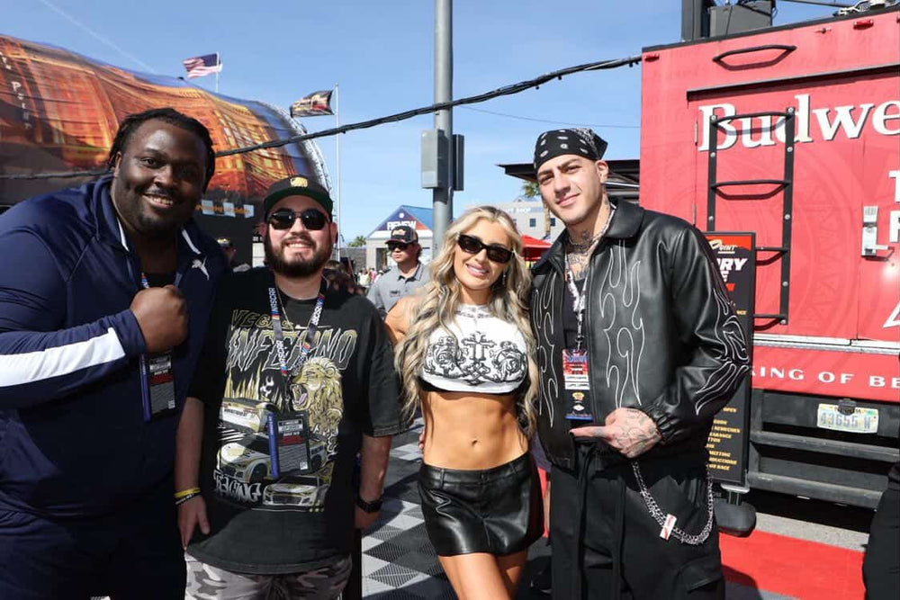 Tiffany Stratton and Shido Ash with the Vegas Inferno crew